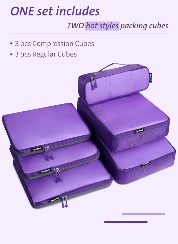 Ultralight Packing Cubes 7 Set, 3 Compression Packing Cubes 3 Packing Organizers with 1 Shoe Bag - Image 4