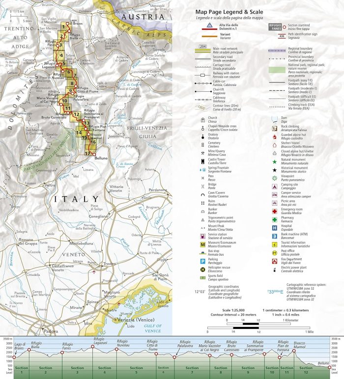 Dolomite High Route Map [Alta Via 1] Map (National Geographic Trails Illustrated Map, 4007) - Image 4