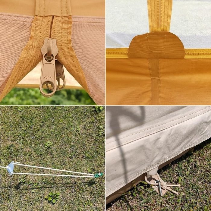 Dream House Outdoor Waterproof Cotton Canvas Family Camping Bell Tent - Image 6