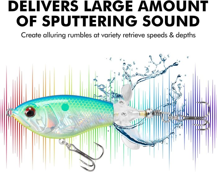 TRUSCEND PoPobait with BKK Hooks, Top Water Plopper Fishing Lures for Bass Walleye Pike Catfish Musky Perch, Floating Lure for Freshwater or Saltwater, Amazing Teasers Fishing Gifts for Family Fishing - Image 5